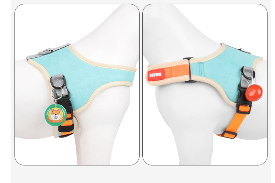Luxury Suede Dog Harness Set: Stylish Leash And Adjustable Chest Strap For Pet Comfort