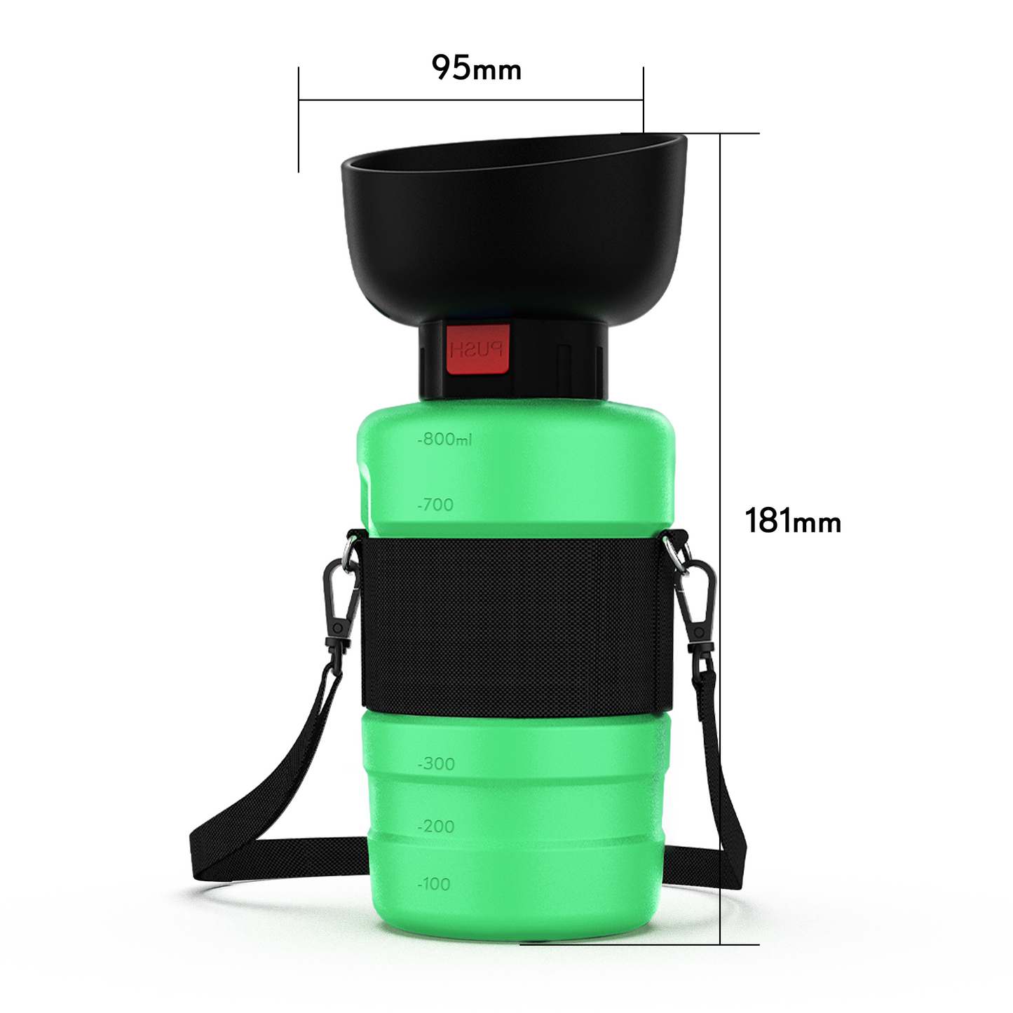 28oz Portable Dog Water Bottle Dispenser-3Gen-Green-4