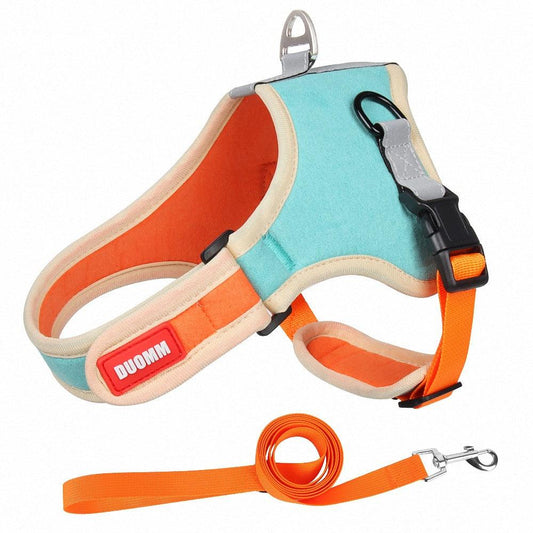 Luxury Suede Dog Harness Set: Stylish Leash And Adjustable Chest Strap For Pet Comfort