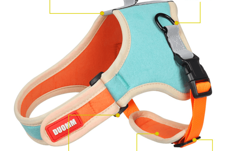 Luxury Suede Dog Harness Set: Stylish Leash And Adjustable Chest Strap For Pet Comfort