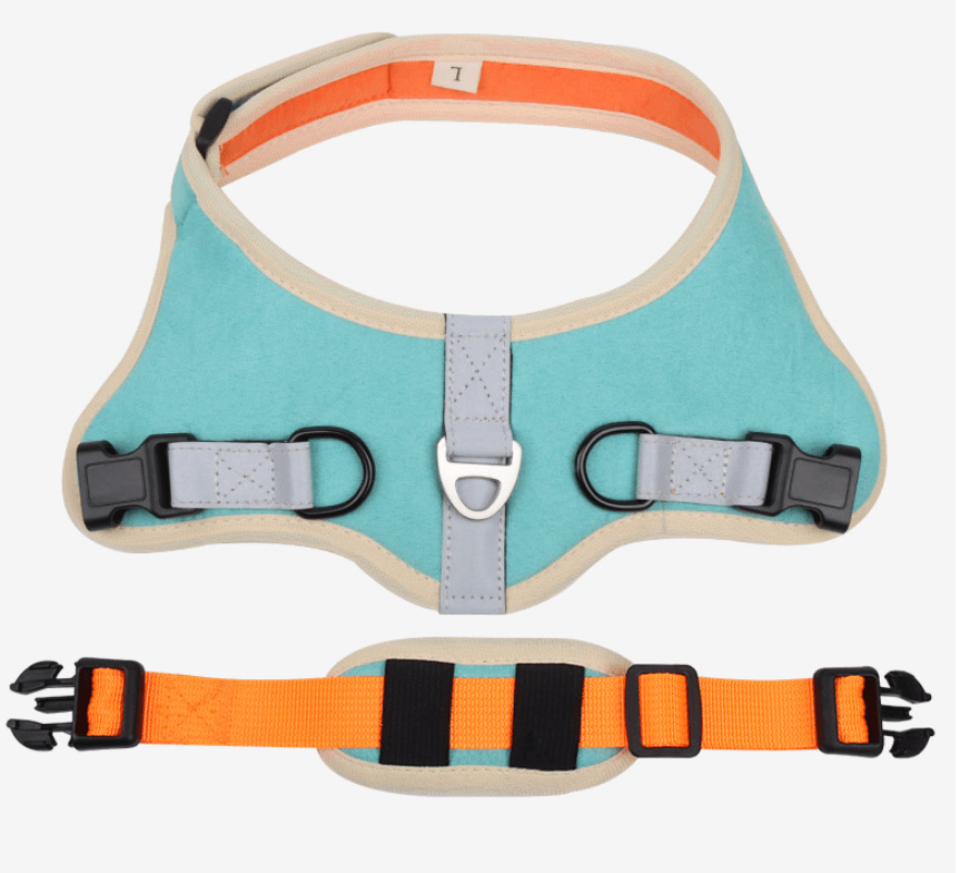 Luxury Suede Dog Harness Set: Stylish Leash And Adjustable Chest Strap For Pet Comfort